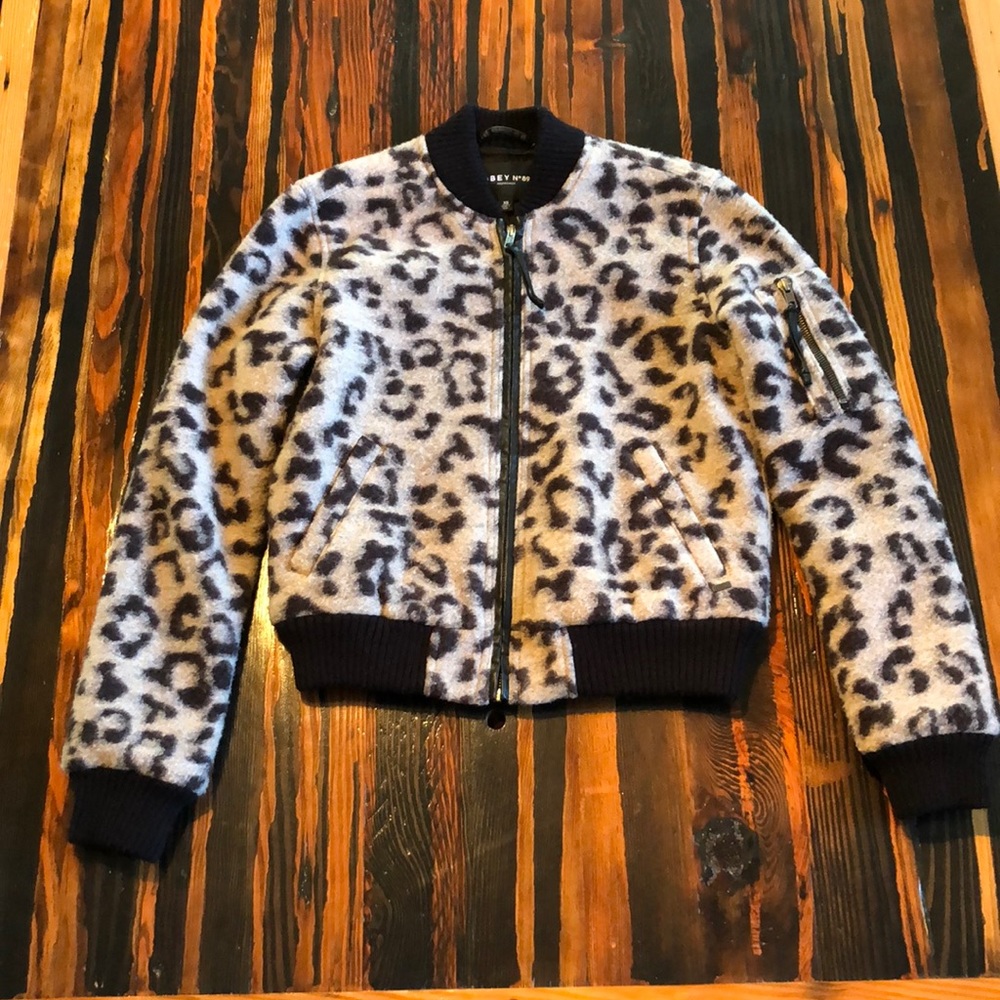 Obey Leopard Print Bomber